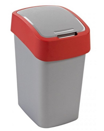 CURVER „FLIP BIN” szemetes, 10 l, ezüst/piros